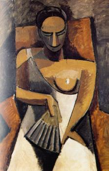 Pablo Picasso : woman with a fan